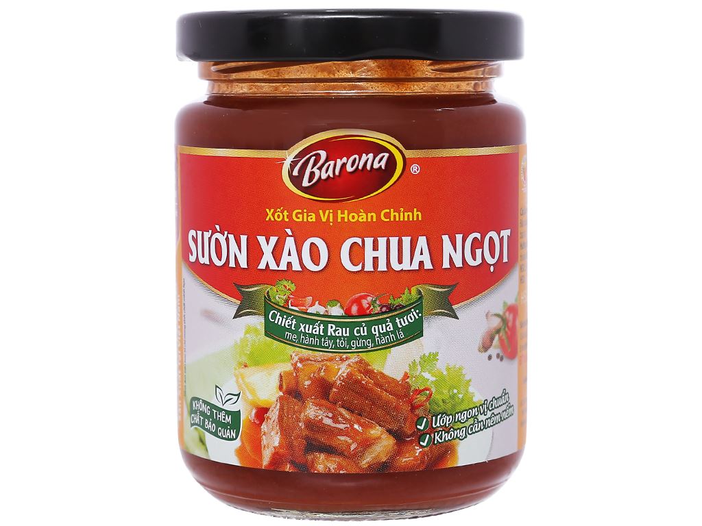 170059] Xốt Gia Vị Hoàn Chỉnh Barona Sườn Xào Chua Ngọt (Hũ) | Vietsanmart